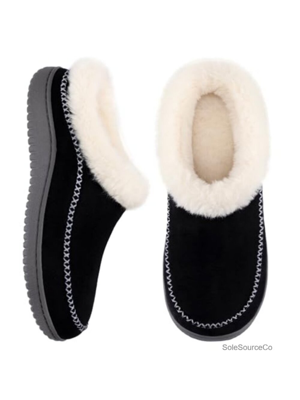 Women's Mocc-On Slippers Memory Foam Faux Fur House Shoes Indoor Outdoor